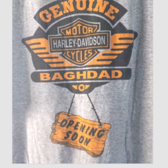 Harley-Davidson Men’s T-Shirt Size XL Gray Baghdad Dealer Tee Short Sleeve - Picture 4 of 8